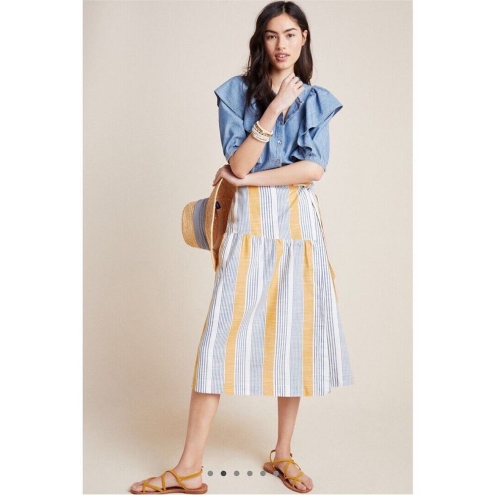 Maeve by Anthropologie Laura Wrap Midi Skirt